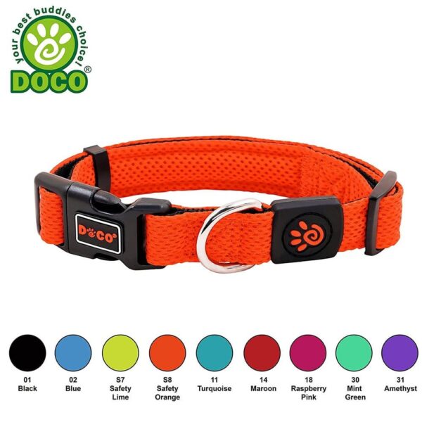 Doco Puffy Mesh Collar (DCA102)[Color - Orange, Size - XS] - Image 3