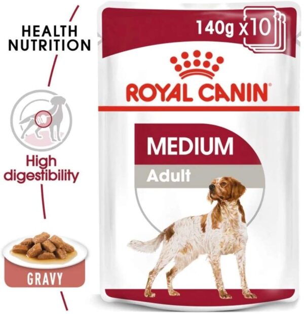 Royal Canin Medium Adult Dog Wet Food Pouches 140g Size Health Nutrition - Image 2