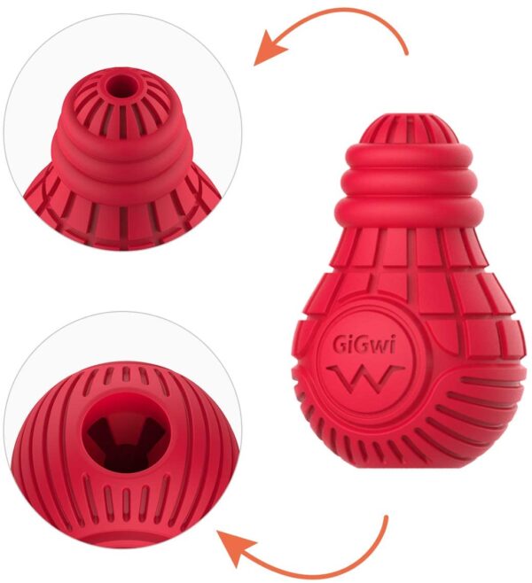 Gigwi Red Bulb Dispensing Treat Dog Toy Medium - Image 6