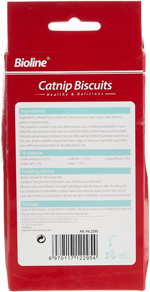 Bioline Catnip Biscuits 80g[Flavor - Salmon] - Image 2