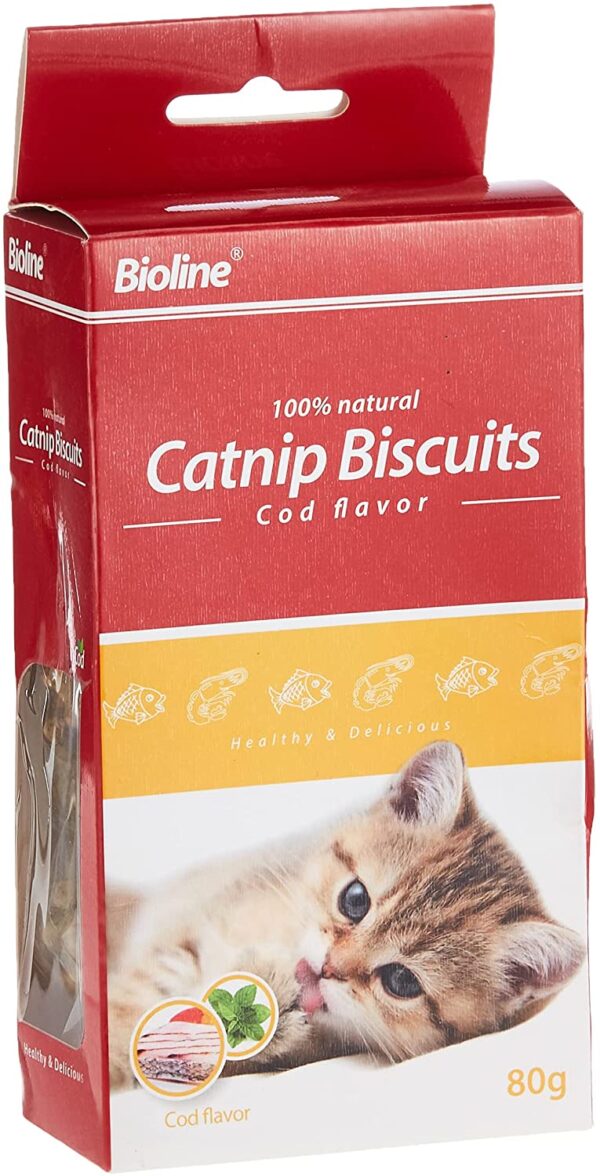 Bioline Catnip Biscuits 80g[Flavor - Cod Flavor] - Image 3