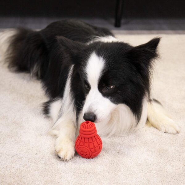 Gigwi Red Bulb Dispensing Treat Dog Toy Medium - Image 2