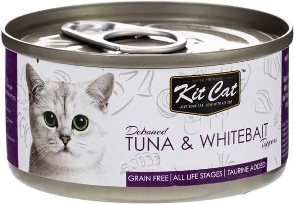 Kit Cat Deboned Tuna Whitebait Toppers Canned Cat Food 80G - Image 2