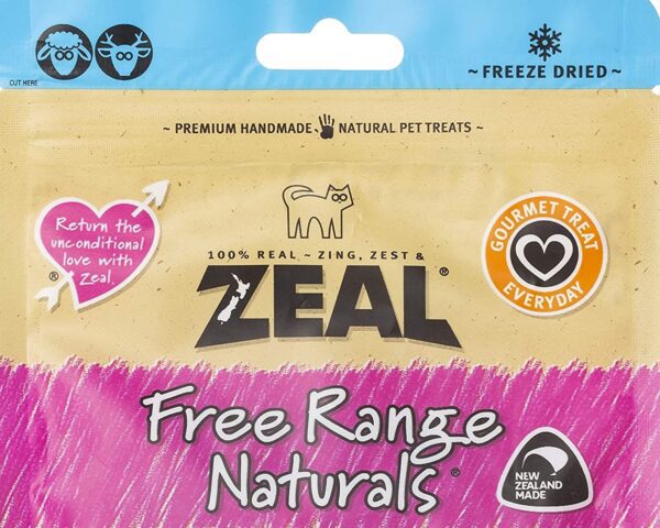 Zeal Free Range Naturals Lamb &  Venison Morsels Freeze Dried Cat Treats 125G - Image 2