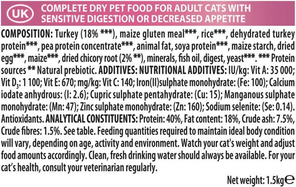 Proplan Delicate Turkey Dry Cat Food 1.5 Kg, - Image 6