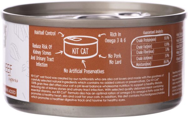 Kit Cat Deboned Chicken & Beef Toppers Canned Cat Food 80g - Image 3