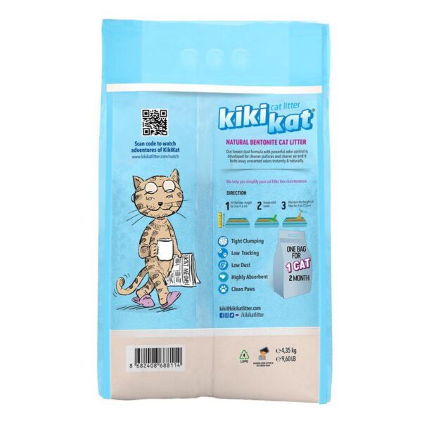 Kiki Kat White Bentonite Clumping Cat Litter Cleany- Soap Scented-20 L (17.4 Kg) - Image 3