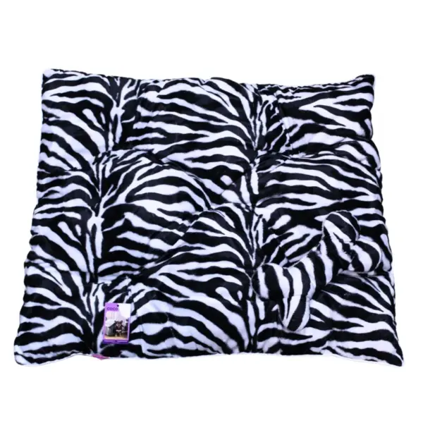 Coco Kindi Cushion With Bone Zebra Stripe Washable Fur Bed - Size 3