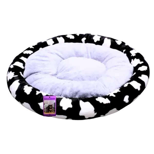 Coco Kindi Cow Pateern  Washable Pizza Fur Bed - Size #3