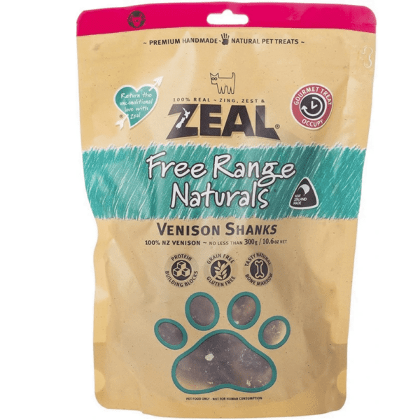 Zeal Free Range Natural Venison Shanks 2Pcs Dog Treats 300G