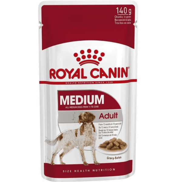 Royal Canin Medium Adult Dog Wet Food Pouches 140g Size Health Nutrition