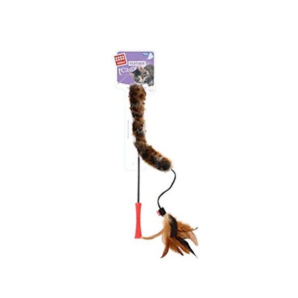 GiGwi Feather Teaser with Natural Plush Tail and TPR Handle - Image 2