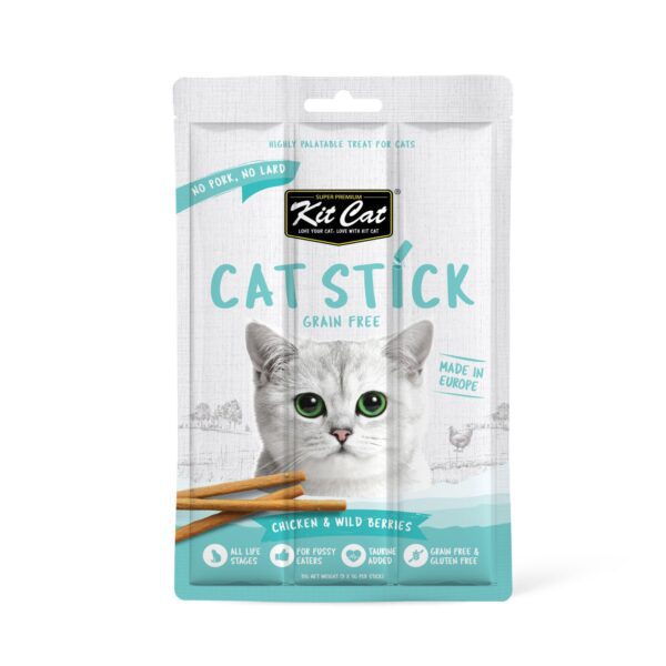 Kit Cat Grain Free Cat Stick Chicken & Wild Berries 15G