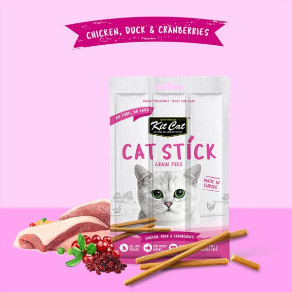 Kit Cat Grain Free Cat Stick Chicken Duck & Cranberries 15G - Image 3