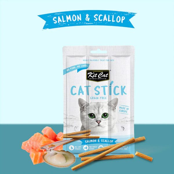 Kit Cat Grain Free Cat Stick Salmon & Scallop 15G - Image 3