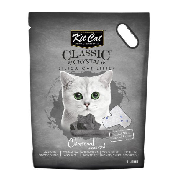 Kit Cat Classic Crystal Cat Litter ? Charcoal  (5 Litres)