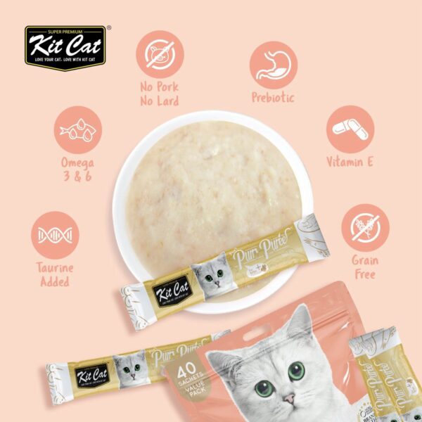 Kit Cat Puree 600G Chicken & Salmon-40Pcs - Image 3