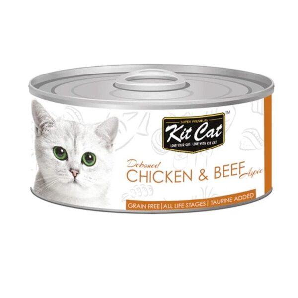 Kit Cat Deboned Chicken & Beef Toppers Canned Cat Food 80g