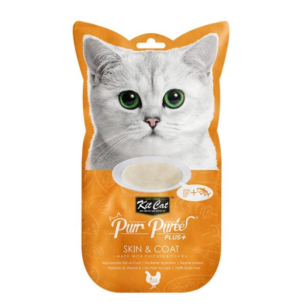 Kit Cat Puree Plus Skin & Coat(Chicken) 60Grm