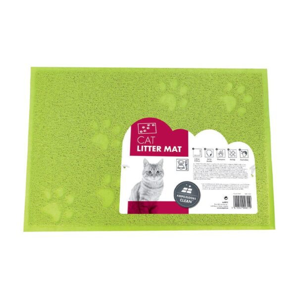 M-PETS Footprint Cat Litter Mat Green