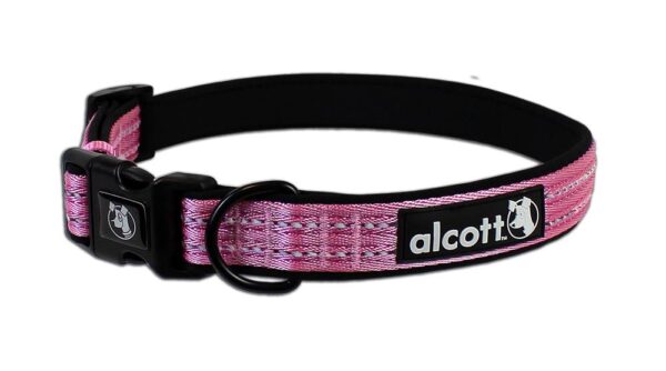 Alcott Adventure Collar With Reflective Stitching &Amp; Neoprene Padding - S Pink