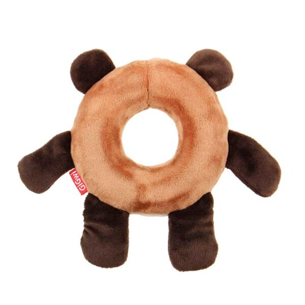 GiGwi Plush Friendz Bear with Foam Rubber Ring and Squeaker Medium - Image 2