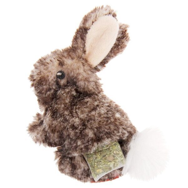 GiGwi Rabbit Fluffy Plush Cat Toy with 3 Refillable Catnip Bags - Image 2