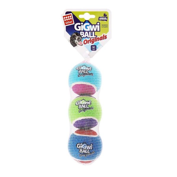 GiGwi Tennis Ball 3pcs with Different Colour in 1 pack (Medium)