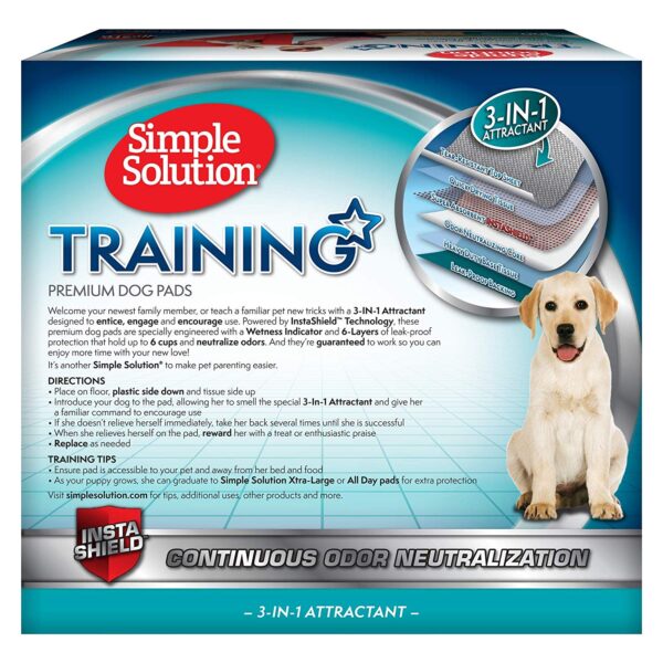 Simple Solution Premium Dog And Puppy Training Pads, White, Pack Of 100 - Image 2