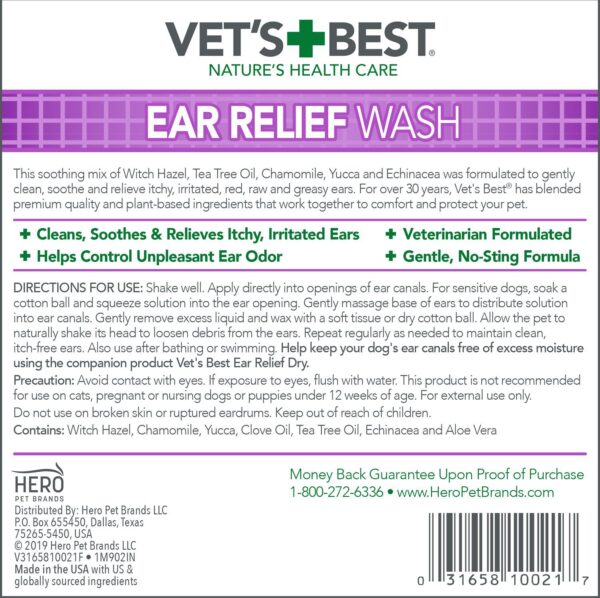 Vet's Best Ear Relief Wash For Dogs, 4 Oz, White - Image 2