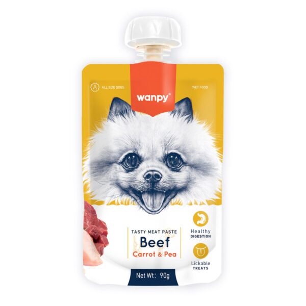 Wanpy Tasty Meat Paste-Beef + Carrot &Pea For Dog 90G