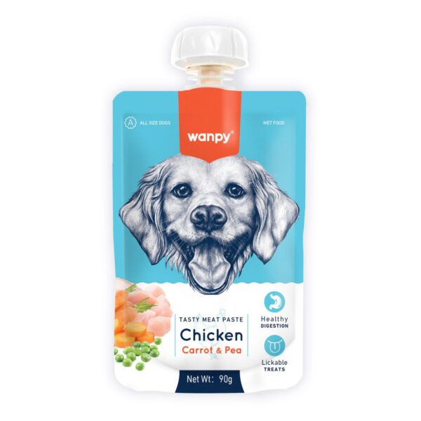 Wanpy Tasty Meat Paste-Chicken + Carrot & Pea For Dog 90G