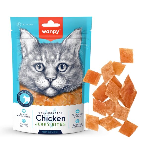 Wanpy Chicken Jerky Bites For Cat 80G