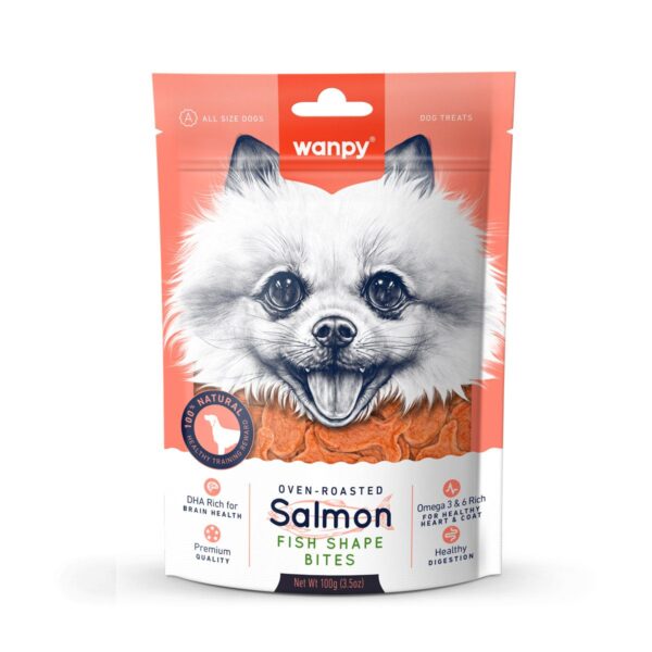 Wanpy Salmon Fish Shape Bites 100G - Image 2