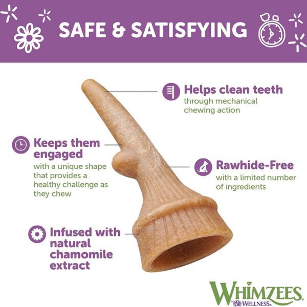 Whimzees Occupy Antler Natural Dental Chews For Dogs Large (6Pc) - Image 5