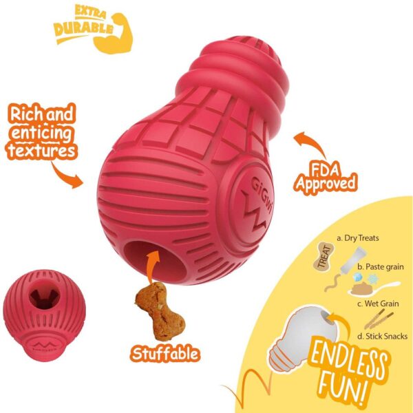 GiGwi Red Bulb Dispensing Treat Dog Toy - Medium - Image 4