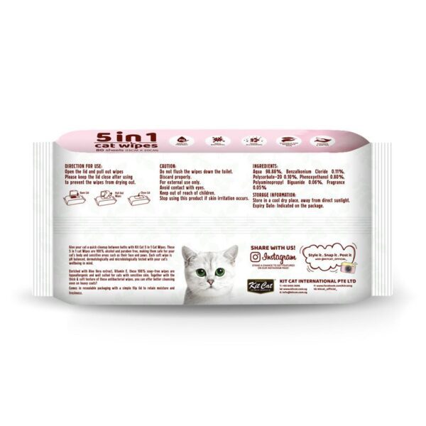 Kit Cat 5 In 1 Cat Wipes Baby Powder - Image 3