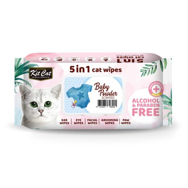 Kit Cat 5 In 1 Cat Wipes Baby Powder