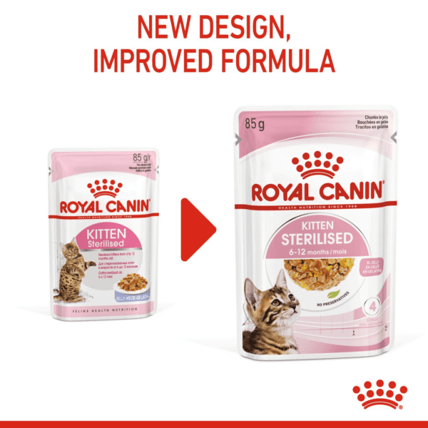 Royal Canin Kitten Sterilised Gravy (WET FOOD - Pouches) 12x85G - Image 4