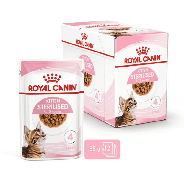 Royal Canin Kitten Sterilised Gravy (WET FOOD - Pouches) 12x85G - Image 2