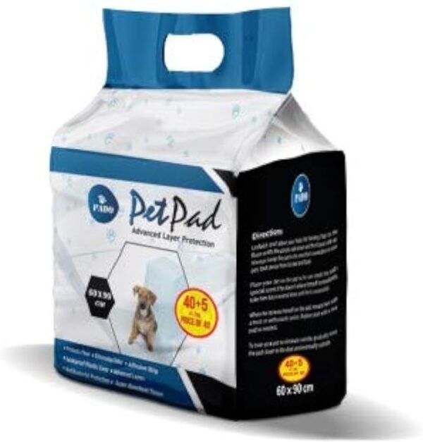 Pado Pet Pad - Advanced Layer Protection[Dimension - 60 x 60cm, Count - 40]