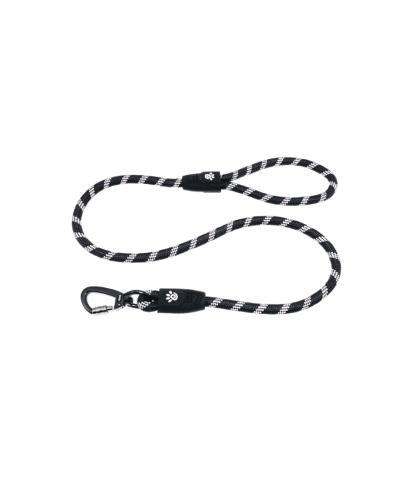 Doco 5ft Reflective Rope Leash With Click & Lock Snap (DCROPE5060)[Color - Black, Size - S]