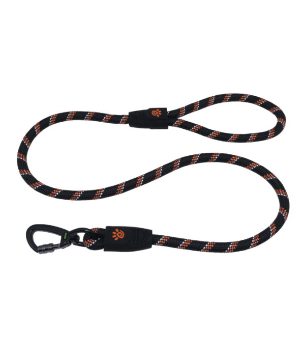 Doco 5ft Reflective Rope Leash With Click & Lock Snap (DCROPE5060)[Size - L, Color - Safety Orange]