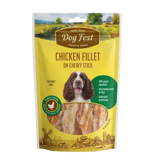 Dog Fest Chicken Fillet On A Chewy Stick For Adult Dogs - 90g (3.17oz)[Weight - 90g]