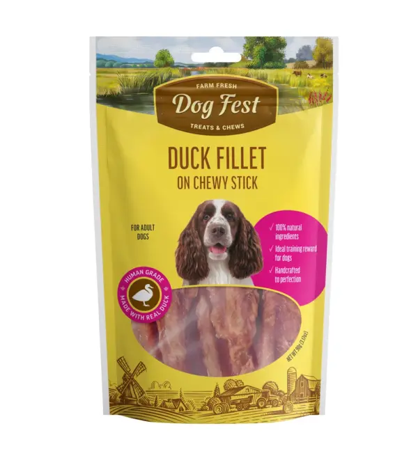 Dog Fest Duck Fillet On A Chewy Stick For Adult Dogs - 90g (3.17oz)[Weight - 90g]