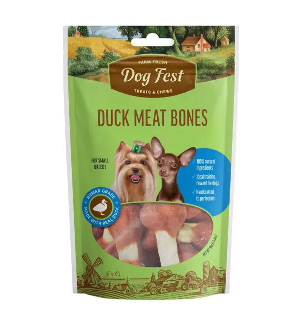 Dog Fest Duck Meat Bones For Mini-Dogs - 55g (1.94oz)[Weight - 55g]