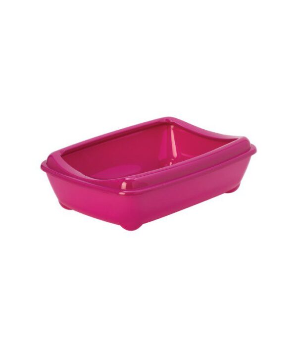 Moderna Arist-O-Tray-Cat Litter Tray[Color - Pink, Size - L (With Rim)]