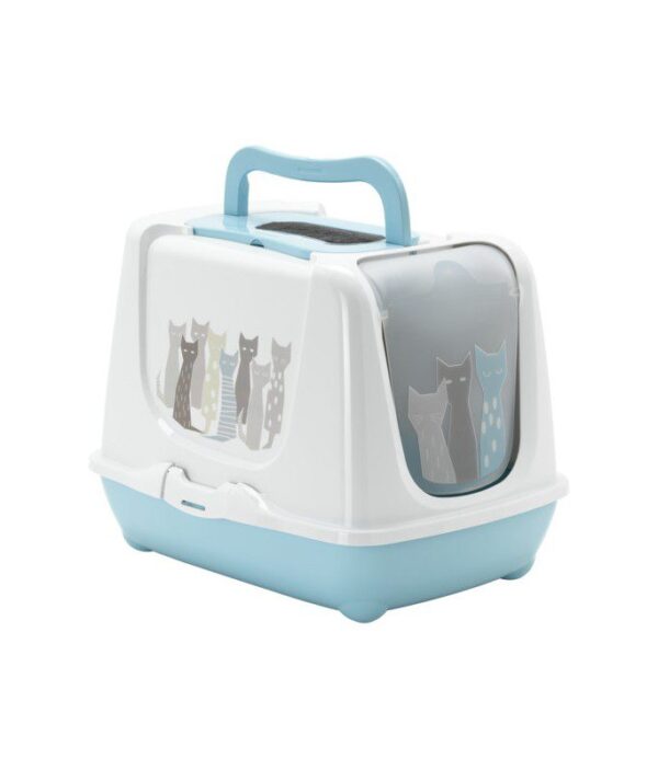 Moderna Trendy Cat-Litter box[Color - Light Blue, Size - XL]