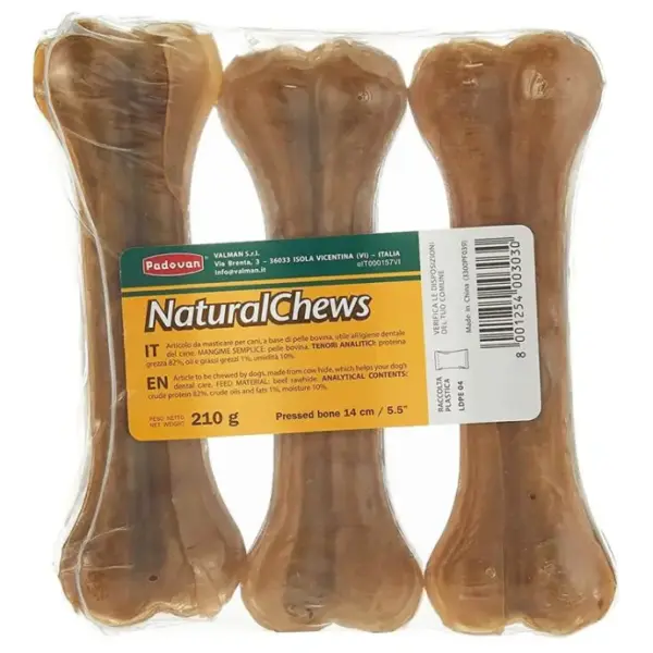 Padovan Natural Chews Bone[Weight - 210g, Count - 3, Size - 14cm]