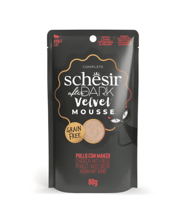 Schesir After Dark Velvet Mousse For Cat - Chicken With Beef 80g